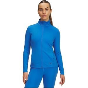 Under Armour Womens Motion Full Zip Jacket Blue Athletic Training Mock Neck NEW